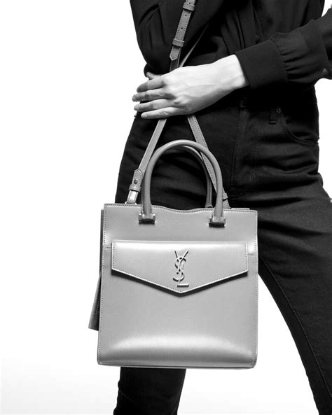 ysl small uptown tote in glazed leather|Y TOTE IN LEATHER .